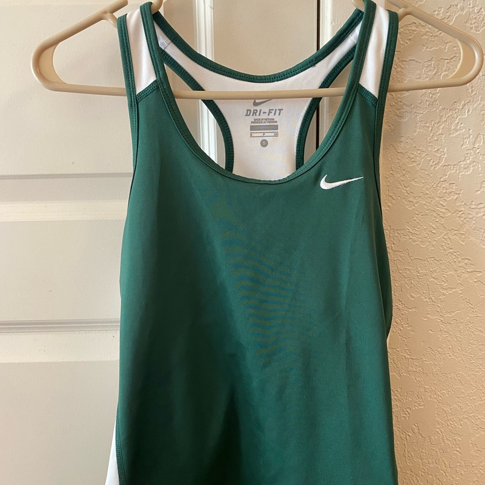 Nike green racer-back tank top size small